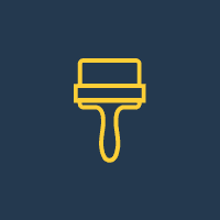 Painting brush icon representing professional construction and design services.